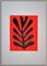 Leaf on Red Lithograph in Colors after Henri Matisse, 1965 7