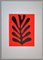 Leaf on Red Lithograph in Colors after Henri Matisse, 1965, Image 7