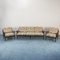 Fabric & Wood 3-Seat Sofa & Armchairs, 1920s, Set of 3, Image 1