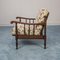 Fabric & Wood 3-Seat Sofa & Armchairs, 1920s, Set of 3 15