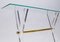 Consola Hollywood Regency de vidrio acrílico, vidrio y latón, años 60, Imagen 6