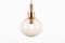 Mid-Century Glass and Brass Globe Pendant Lamp from Raak, 1960s 3