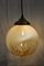Lámpara de techo de cristal de Murano dorado, años 60, Imagen 5