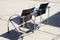 French Modernist Chrome Steel and Black Wood Lounge Chairs, 1970s, Set of 2, Image 9