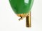 Italian Green Aluminum and Brass Adjustable Sconces, 1950s, Set of 2 6