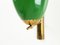 Italian Green Aluminum and Brass Adjustable Sconces, 1950s, Set of 2, Image 6