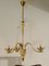 Vintage Murano Glass Gold and Brass Ceiling Lamp from Stilnovo, 1950s 1