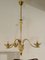 Vintage Murano Glass Gold and Brass Ceiling Lamp from Stilnovo, 1950s, Image 1