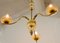 Vintage Murano Glass Gold and Brass Ceiling Lamp from Stilnovo, 1950s 11