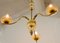 Vintage Murano Glass Gold and Brass Ceiling Lamp from Stilnovo, 1950s, Image 11