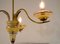 Vintage Murano Glass Gold and Brass Ceiling Lamp from Stilnovo, 1950s 5
