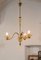 Vintage Murano Glass Gold and Brass Ceiling Lamp from Stilnovo, 1950s, Image 9