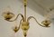 Vintage Murano Glass Gold and Brass Ceiling Lamp from Stilnovo, 1950s 6