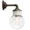 Vintage Industrial White Porcelain and Clear Glass Sconce, Image 1