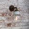 Vintage Industrial White Porcelain and Clear Glass Sconce 4