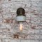 Vintage Industrial White Porcelain and Clear Glass Sconce 5