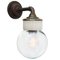 Vintage Industrial White Porcelain and Clear Glass Sconce, Image 3