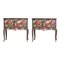 Vintage Gustavian Louis XV Style Floral Chest of Drawers, Set of 2, Image 2
