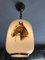Lámpara de techo de opalina blanca con caballo, años 50, Imagen 13