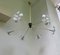 Lampada da soffitto Sputnik in acciaio perforato bianco e ottone, anni '50, Immagine 2