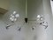 White Perforated Steel and Brass Sputnik Ceiling Lamp, 1950s 3