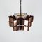 Six Pointed Copper & Glass Pendant Lamp, 1970s 3