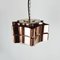 Six Pointed Copper & Glass Pendant Lamp, 1970s 4