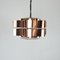 Six Pointed Copper & Glass Pendant Lamp, 1970s 1