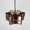 Six Pointed Copper & Glass Pendant Lamp, 1970s 7