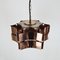 Six Pointed Copper & Glass Pendant Lamp, 1970s, Image 7