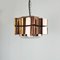 Six Pointed Copper & Glass Pendant Lamp, 1970s 5