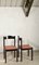 Italienische Esszimmerstühle aus Lachsleder und dunklem Holz, 1980er, 4er Set 12
