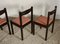 Italian Salmon Leatherette and Dark Wood Dining Chairs, 1980s, Set of 4 8