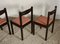 Italian Salmon Leatherette and Dark Wood Dining Chairs, 1980s, Set of 4, Image 8