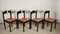 Italian Salmon Leatherette and Dark Wood Dining Chairs, 1980s, Set of 4 14