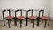 Italian Salmon Leatherette and Dark Wood Dining Chairs, 1980s, Set of 4, Image 14