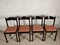 Italian Salmon Leatherette and Dark Wood Dining Chairs, 1980s, Set of 4, Image 4