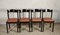 Italian Salmon Leatherette and Dark Wood Dining Chairs, 1980s, Set of 4, Image 5