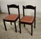 Italian Salmon Leatherette and Dark Wood Dining Chairs, 1980s, Set of 4 15