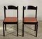 Italian Salmon Leatherette and Dark Wood Dining Chairs, 1980s, Set of 4, Image 10