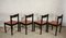 Chaises de Salon en Similicuir Saumon et Bois Foncé, Italie, 1980s, Set de 4 3