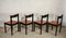 Italian Salmon Leatherette and Dark Wood Dining Chairs, 1980s, Set of 4 3