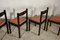 Italienische Esszimmerstühle aus Lachsleder und dunklem Holz, 1980er, 4er Set 9