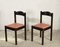 Italian Salmon Leatherette and Dark Wood Dining Chairs, 1980s, Set of 4 1