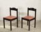 Italian Salmon Leatherette and Dark Wood Dining Chairs, 1980s, Set of 4, Image 1