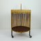 Mid-Century Bamboo, Rattan, and Metal Bar Cart Trolley, 1950s 3