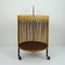 Mid-Century Bamboo, Rattan, and Metal Bar Cart Trolley, 1950s, Image 3