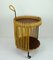 Mid-Century Bamboo, Rattan, and Metal Bar Cart Trolley, 1950s, Image 1