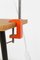 Lampada da tavolo grande vintage regolabile in metallo cromato e arancione, Immagine 4