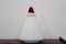 Red and White Opalescent Glass Cone Lamp by Giusto Toso for Leucos, 1930s 1